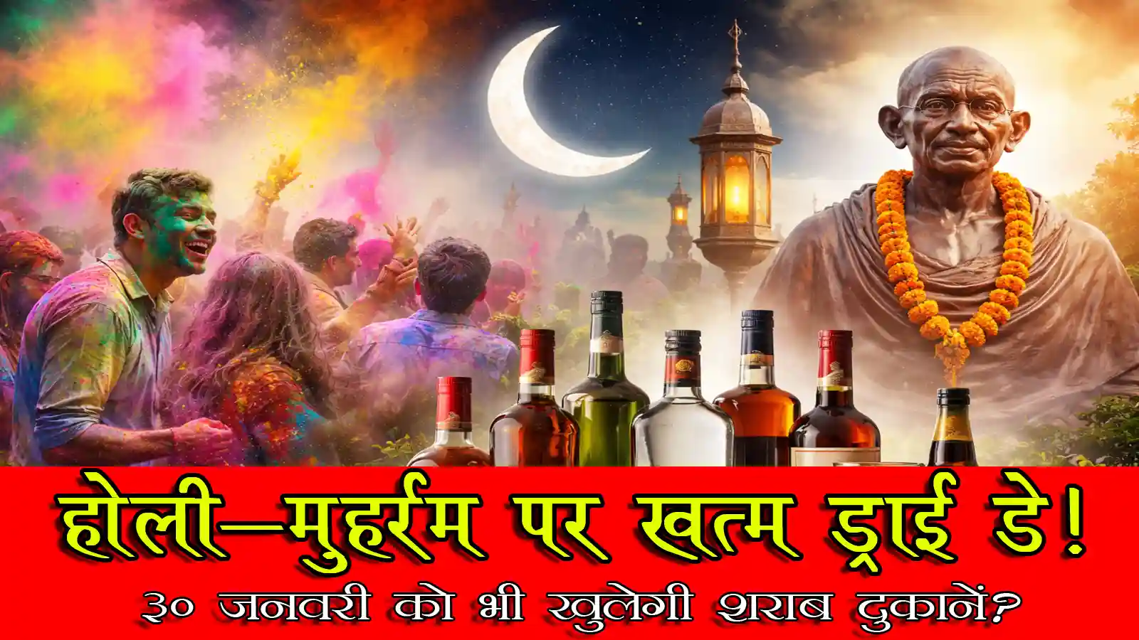 होली, मुहर्रम और गांधी निर्वाण दिवस पर अब नहीं रहेगा ड्राई डे: छत्तीसगढ़ की नई शराब नीति में बड़ा बदलाव