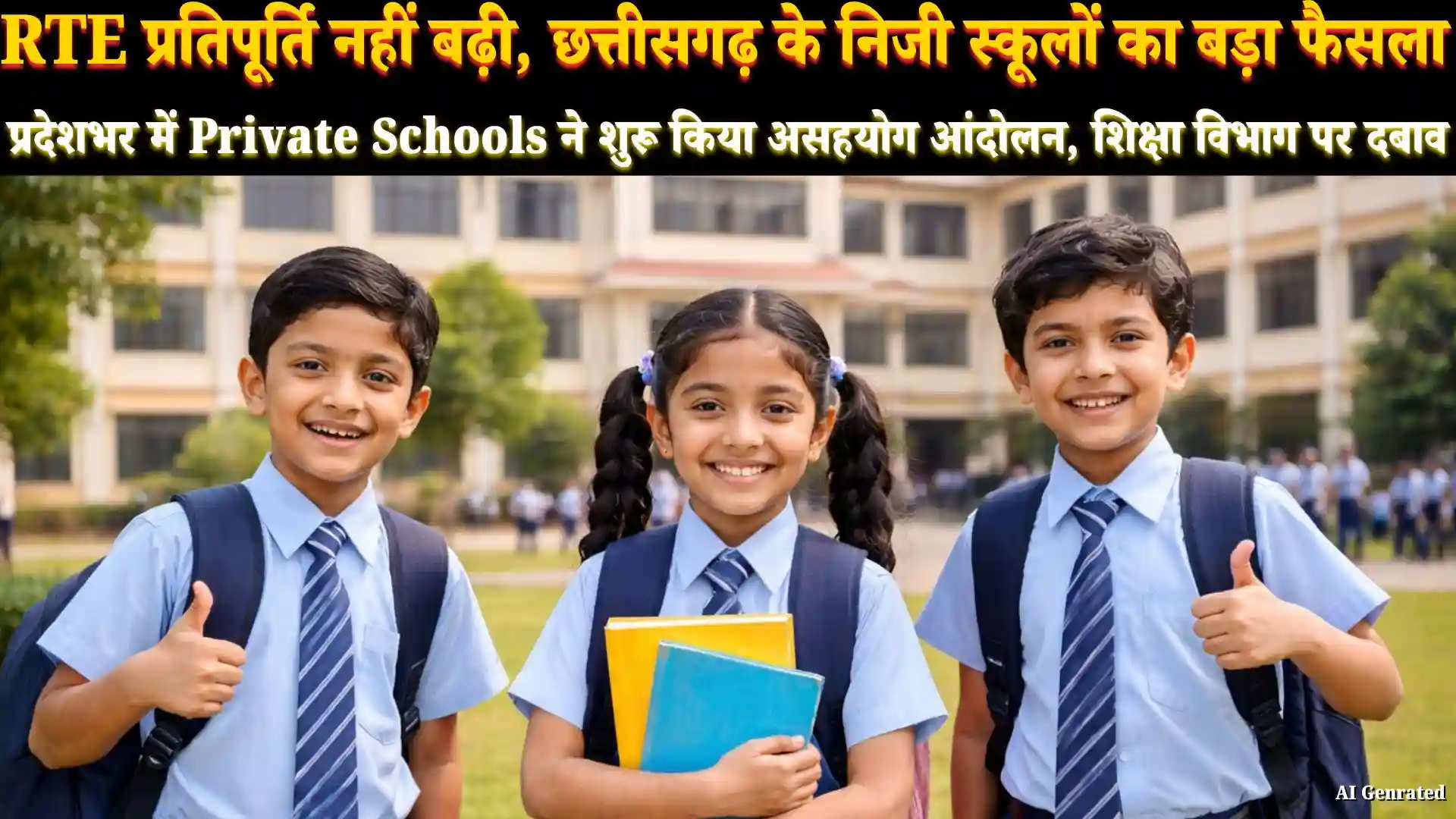 RTE Reimbursement Issue: छत्तीसगढ़ में Private Schools का असहयोग आंदोलन, बढ़ी प्रतिपूर्ति राशि की मांग तेज